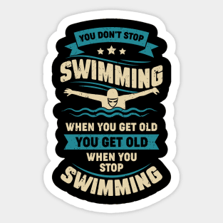 Swimming Old Man Swimmer Grandpa Gift Sticker